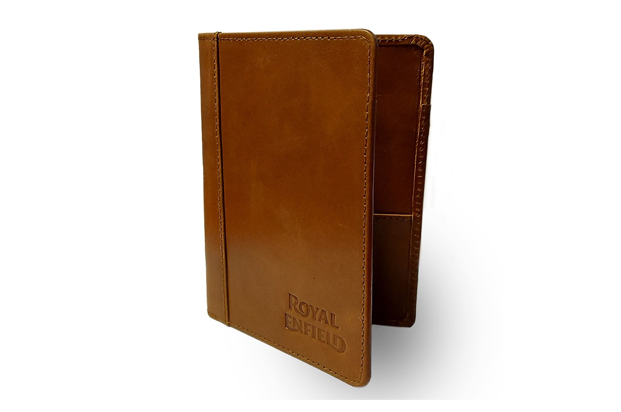 ROYAL ENFIELD - Etui passeport / carte grise en cuir - marron