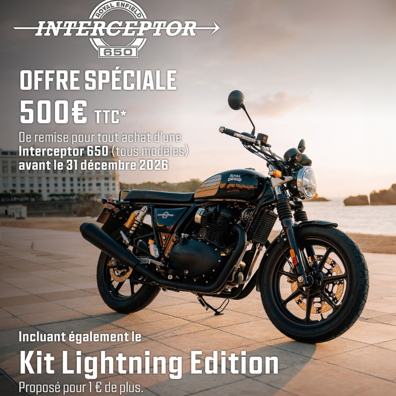 OFFRES SPÉCIALES  500 € sur votre prochaine moto et votre Kit Thunder ou Lightning à 1 € !